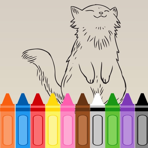 Free Kids Coloring Book - Sketch Cute Cat Learning for Fun