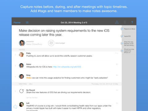 Screenshot #5 pour GoodMeeting - Meeting Planning, Note Taking, Time Management, Agenda Sharing