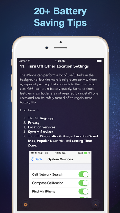 Dr Battery - hints & tips how to save your battery life and increase it's power productivity Screenshot