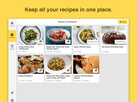 Chefnote Recipe & Grocery Shopping List iPad screenshot