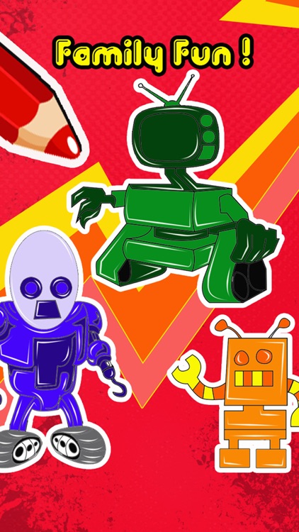 Color robot - child coloring and paint book