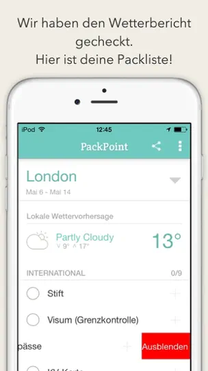 Screenshot von PackPoint Premium - Packlisten auf dem iPhone 3