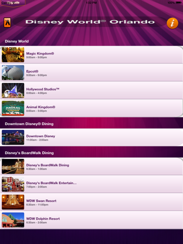 Wait times for Disney World iPad screenshot 2 - Travel app