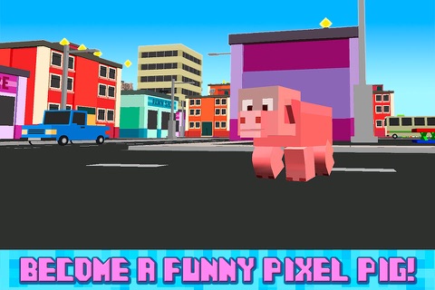 Blockhead Pig City Rampage 3D Full screenshot 2