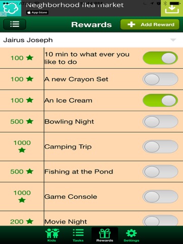 Rewards 4 Kids: Smart Reward Tracker iPad screenshot