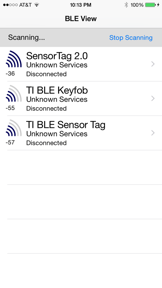 BLE View screenshot