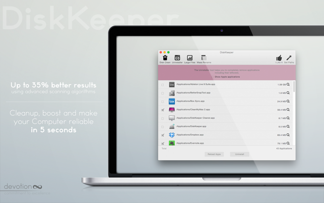‎DiskKeeper - Free Disk Space, Uninstall Apps Screenshot