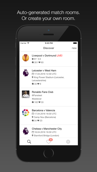 Screenshot #1 pour Fanschat - Football/Soccer Live Scores & Live Chat