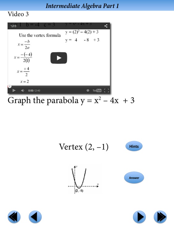 Intermediate Algebra Final Exam Review Part 1