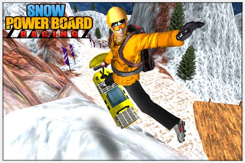 Snow Powerboard Racing ( 3D Speed Sports Power board stunts racing offroad game on Fast ice road tracks with real ragdoll physics ) screenshot 3