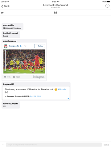 Screenshot #5 pour Fanschat - Football/Soccer Live Scores & Live Chat