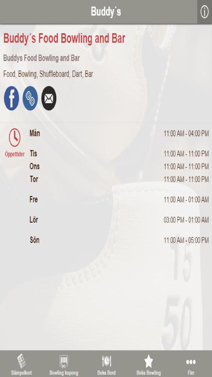 Buddys food bowling and bar