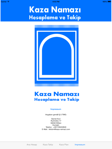 Kaza Namazı Hesaplama ve Takip iPad screenshot 1 - Utilities app