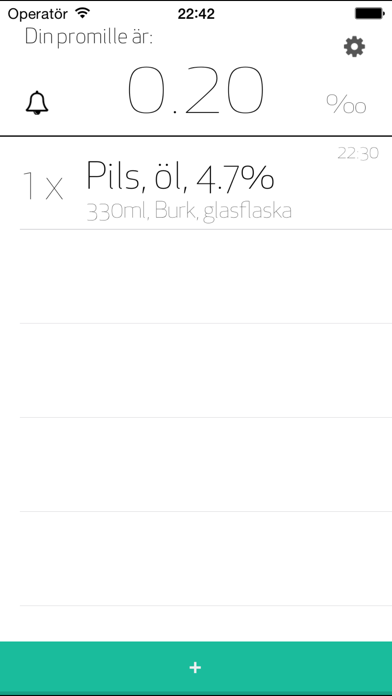 Promillekalkylator App skärmdump