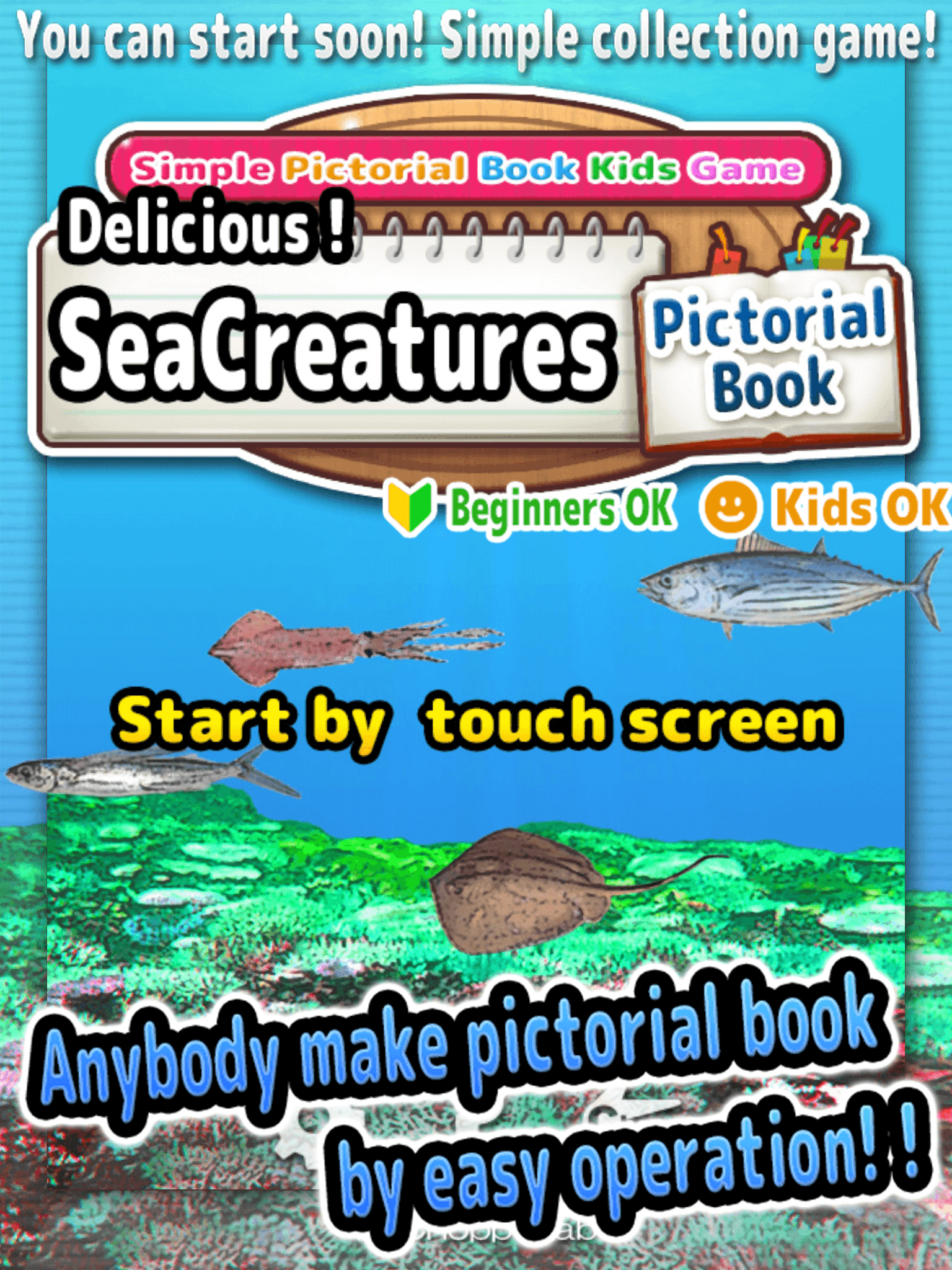 Delicious! SeaCreatures -Simple Pictorial Book Kids Game -