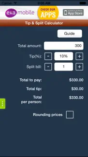 trinkgeld rechner - tip caclulator iphone bildschirmfoto 1