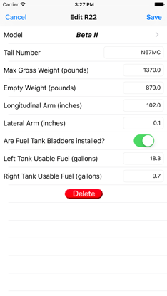 R22 Weight & Balance screenshot 5