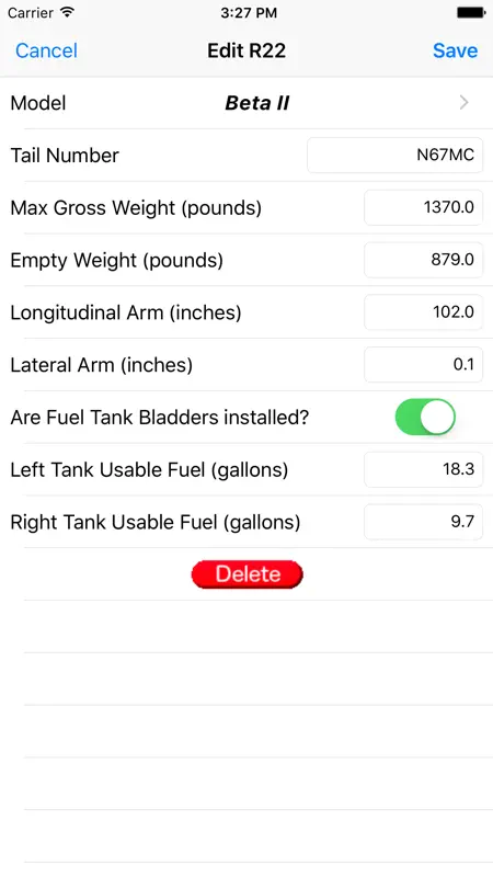 R22 Weight & Balance screenshot 5 of 5
