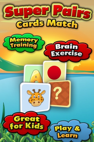 Super Pairs: Cards Match - Pair Matching Puzzle Game for Kids with shapes, colors, animals, letters and numbersのおすすめ画像1