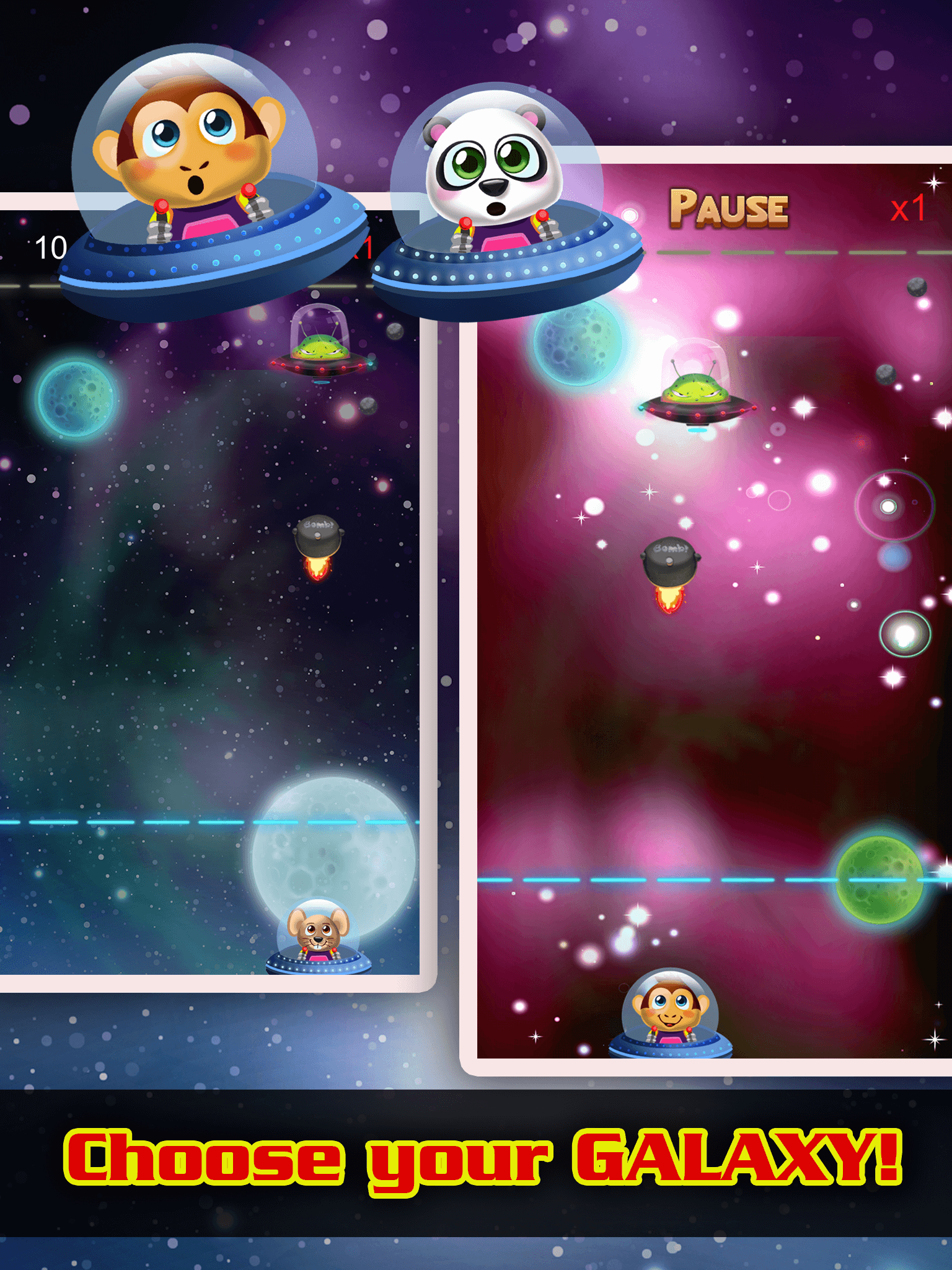 Animal Galaxy Escape Aliens Space Invaders Bubble Shooter Game screenshot 9