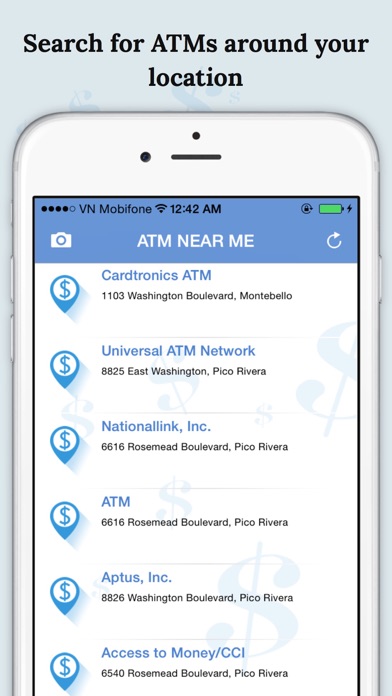 Screenshot #1 pour ATM Near Me - Find nearby Banks and Mobile ATM location!