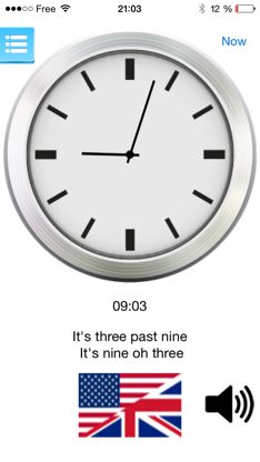Multilingual speaking clock - free version screenshot 1
