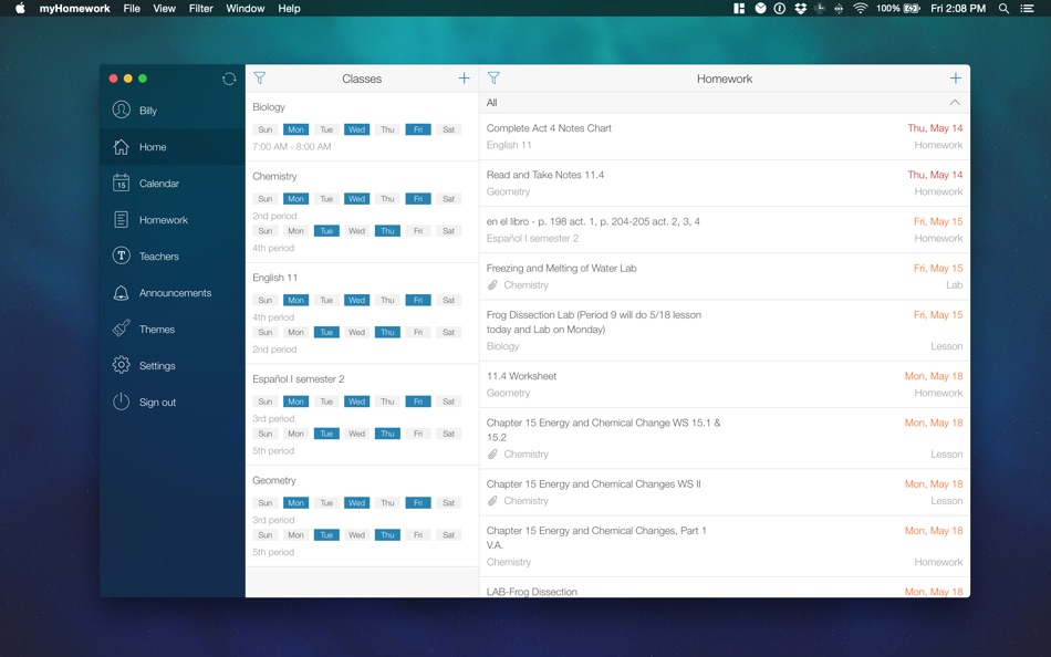 #1. myHomework Student Planner (macOS) Podle: Instin