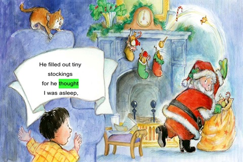 Down Through The Chimney - Read along interactive Christmas eBook in English for children with puzzles and learning games screenshot 3