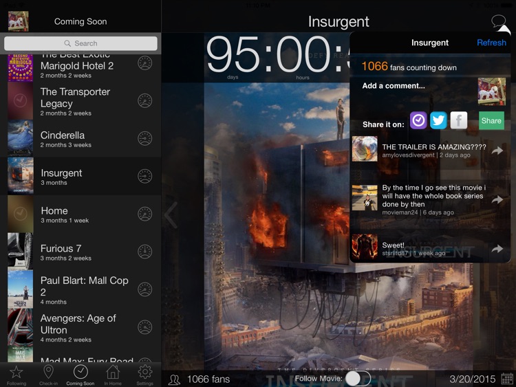 Movie Hype HD - Social Movie Tracker, Movie Showtimes, Movie Trailers, Movies and TV Check in & Movie News Alerts