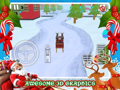 3Dサンタのそりのクリスマス駐車場ゲーム無料のおすすめ画像1