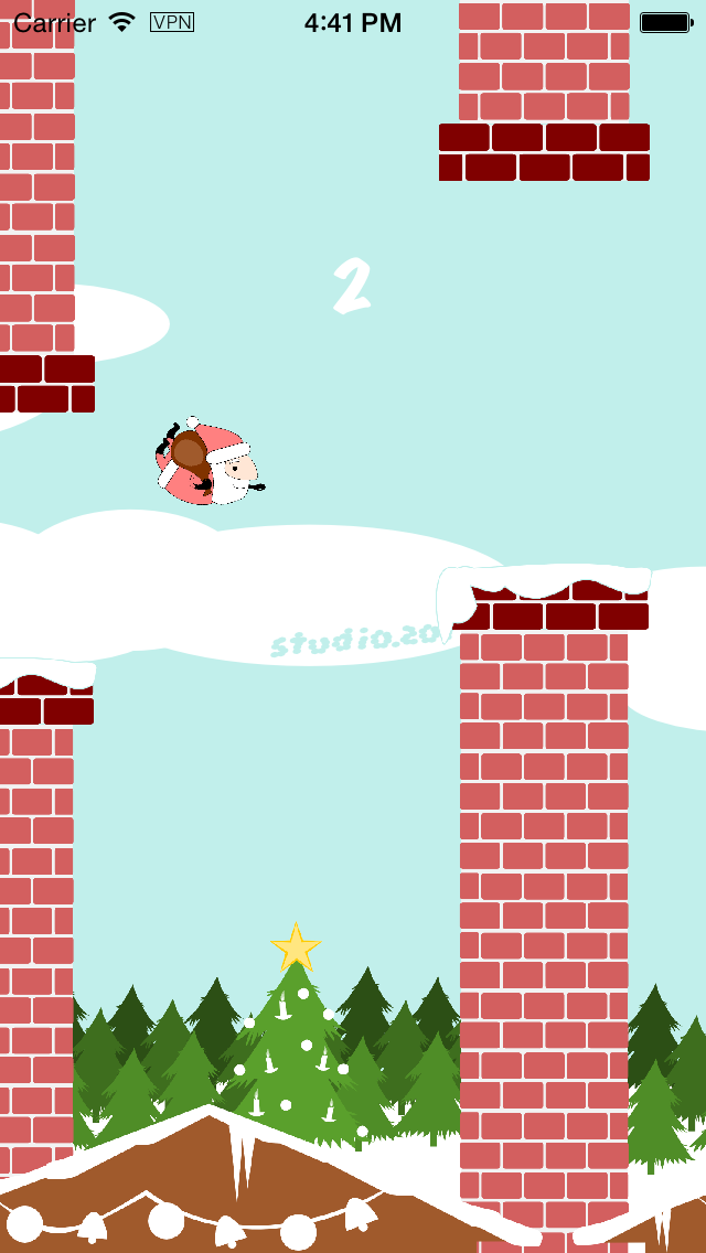 Screenshot #2 pour Flappy Santa Rises