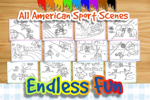 Animals Sports Coloring Book - Animation Painting Pages - Kids Drawing Game screenshot 4