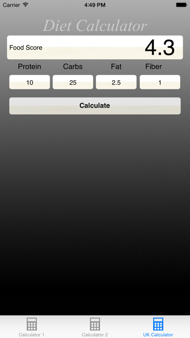Screenshot #1 pour DietCalculator Free