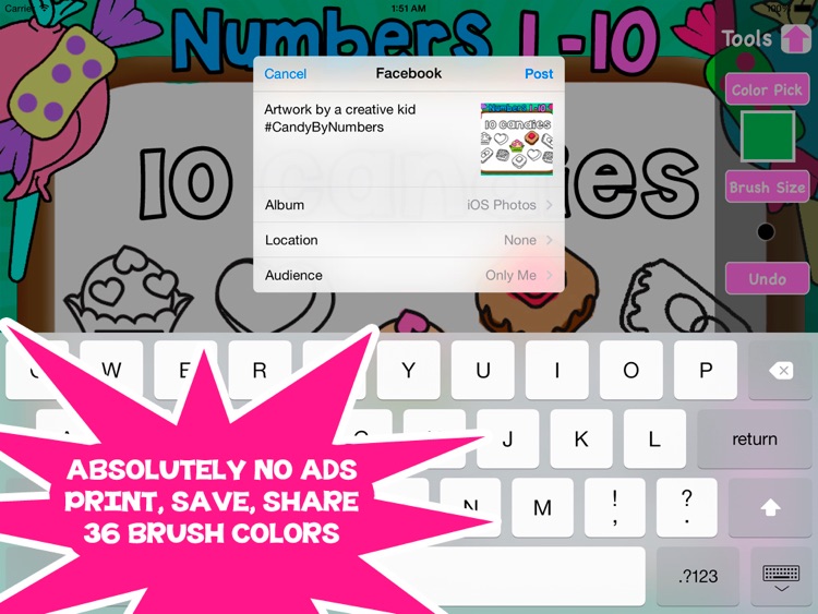 Candies and Numbers - Learn to Count Preschool Coloring Book