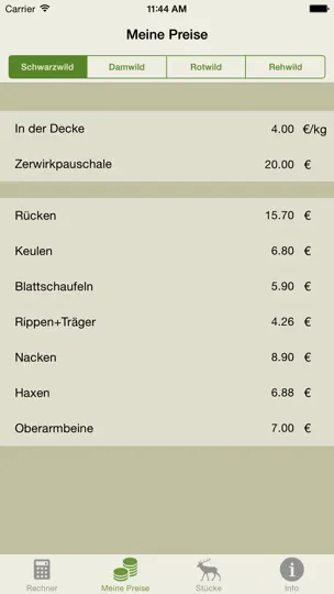 Screenshot von Jagd Rechner auf dem iPhone 3