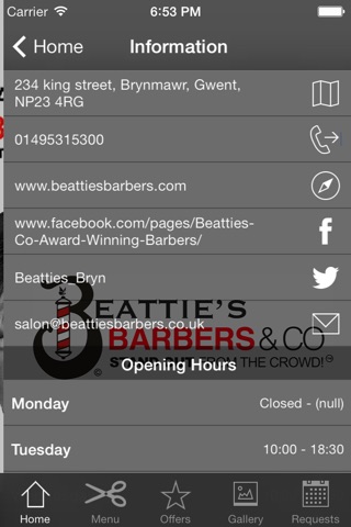 Beatties Barbers & Co Brynmawr screenshot 3