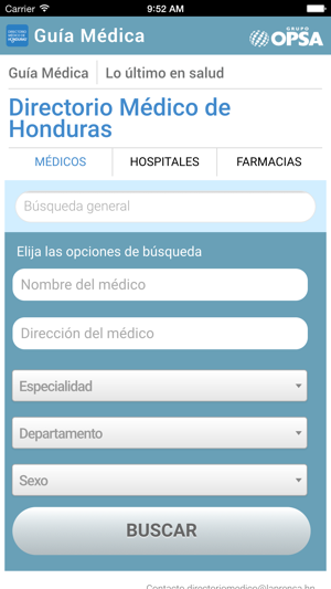 listado de todas las especialidades medicas