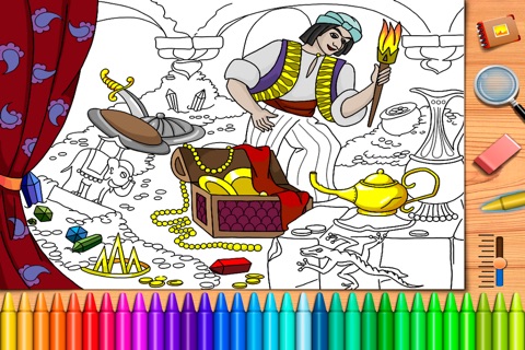 Aladdin and the Enchanted Lamp. Coloring book for children screenshot 2