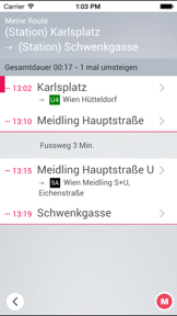 wiennetz.at - schneller einsteigen - umsteigen - aussteigen - Wiener Linien Info screenshot