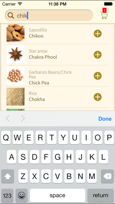 DesiGro - Indian Grocery names in multiple languages. Convert, translate, share and create desi shopping lists iPhone screenshot 5 - Reference app