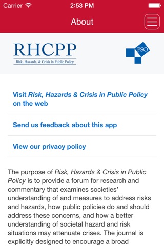 Risk, Hazards & Crisis in Public Policy screenshot 4