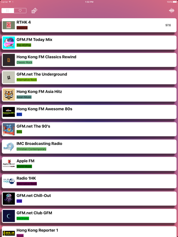 Hong Kong Radio - 高品质无损原声音乐播放器 iPad screenshot 1 - Music app