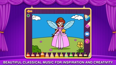 Princess ballerina color salon- Fun Coloring and Painting Book App with Ballet Dancers, Princesses, Little Ponies and Fairy Tale Fairies for Kids and Girls to Paint and Draw Screenshot 2