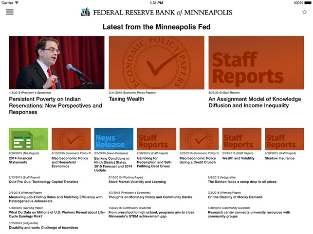 Minneapolis Fed Reader for iPad(圖1)-速報App