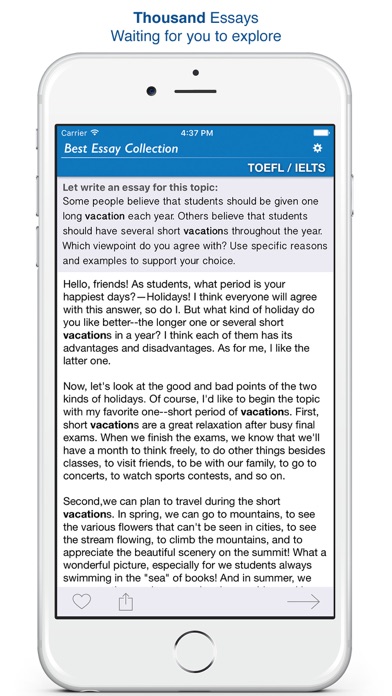 Screenshot #1 pour Essay Collection for TOEFL/IELTS