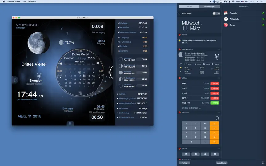 Screenshot von Mond Deluxe HD - Mondphase Kalender auf dem iPhone 1