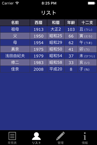 和暦年齢早見表 screenshot 2