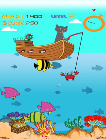 Magnetic Cat Fishing Games for Kids: Catch Fish That You Can! iPad screenshot