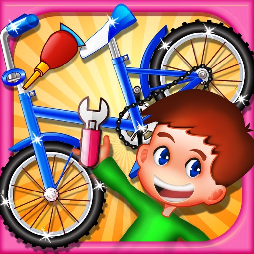 Cleaning bike-kids game Icon