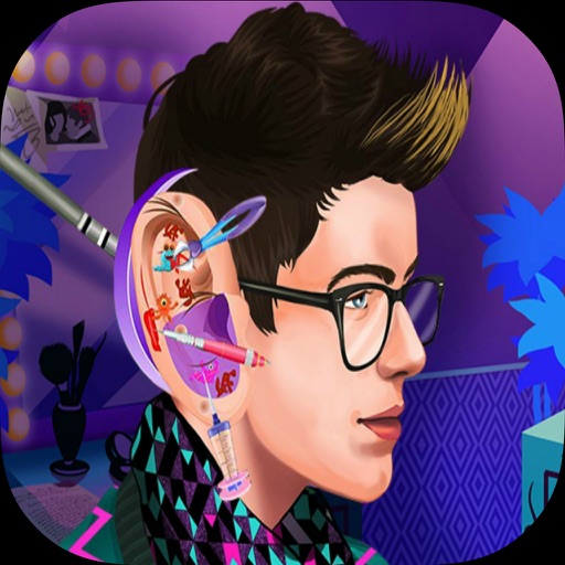 Hipster Boy Ear Infection icon